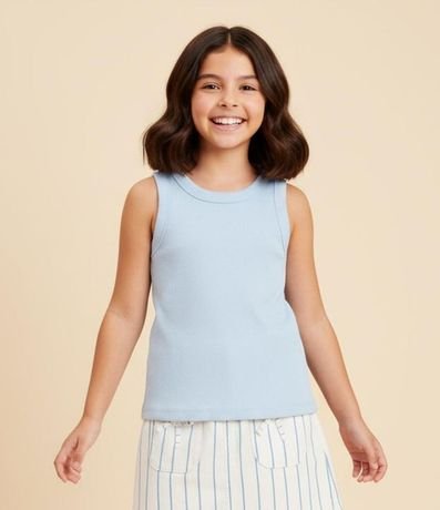 Musculosa Cropped Infantil en Rib - Talle 5 a 14 años