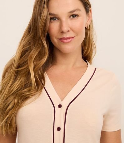 Pijama Capri con Abotonado y Vieses Contrastantes 2