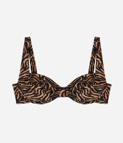 Bikini Top Media Taza en Microfibra con Estampa Animal Print Zebra 5