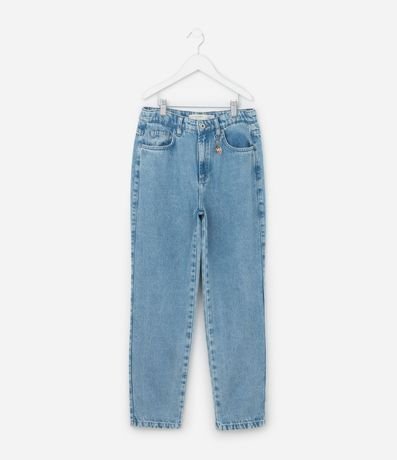 Pantalón Mom en Jeans con Colgantes de Frutas - Talle 5 a 14 años 2