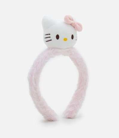 Vincha Afelpada y Carita de Hello Kitty