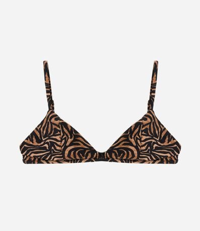 Bikini Top Triangulo Fixo en Microfibra con Estampa Animal Print Zebrada 5