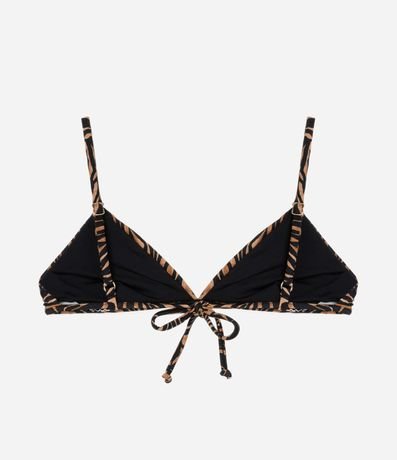 Bikini Top Triangulo Fixo en Microfibra con Estampa Animal Print Zebrada 6