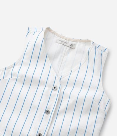 Chaleco Infantil en Sarga con Estampa Rayada - Talle 5 a 14 años 6