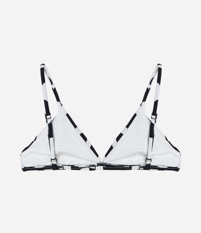Bikini Top Triángulo Fijo con Estampa Bicolor y Regulador en la Espalda 5