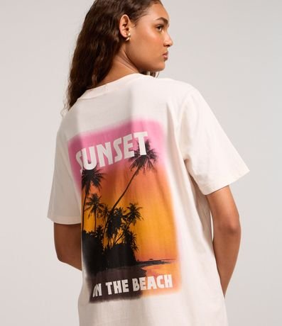 Remera T-shirt Alargada con Estampa Sunset