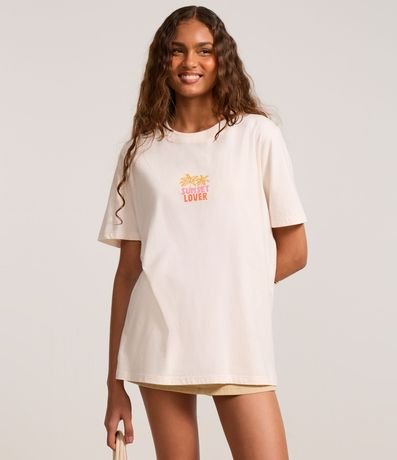 Remera T-shirt Alargada con Estampa Sunset 3