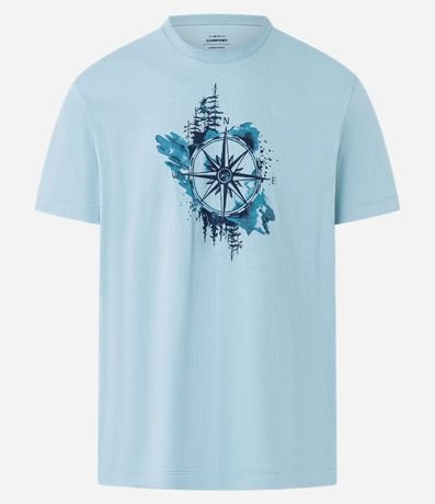 Remera en Algodón con Estampa Rosa de los Vientos en Acuarela 4