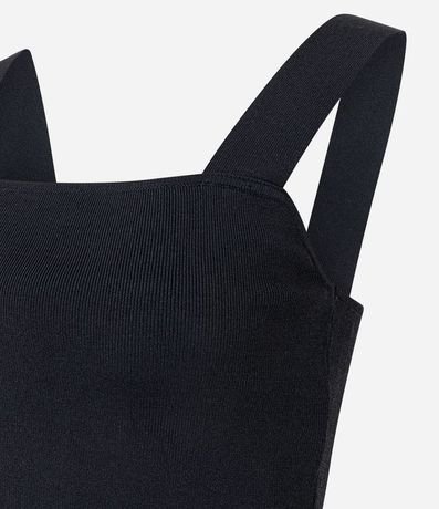 Blusa Cropped Acanalada en Viscosa con escote cuadrado 6