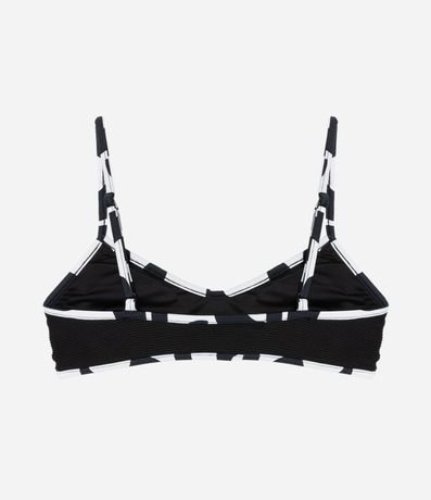 Bikini Top Remera Canelado con Viés Estampado 6