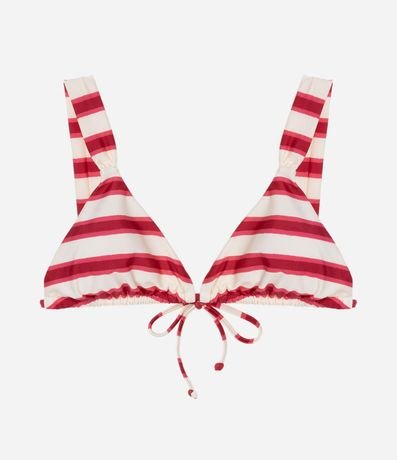 Bikini Top Triangular fruncido Alargada en Microfibra Rayada 5