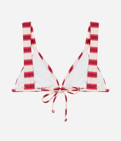 Bikini Top Triangular fruncido Alargada en Microfibra Rayada 6