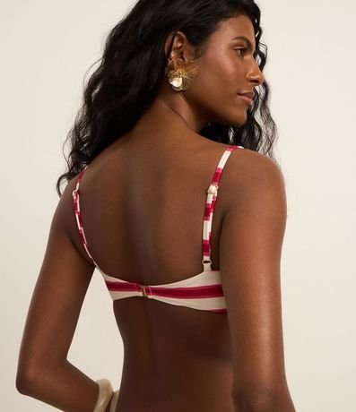 Bikini Top Bandeau en Microfibra Rayada con Nudo 4