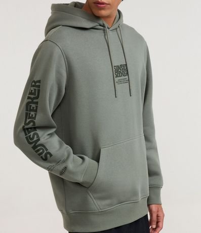 Saco Comfort en Algodón con Felpa Bolsillo Canguro y Estampado Lettering 4