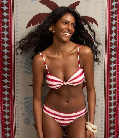 Bikini Bombacha Lateral Ancho en Microfibra Rayada 4