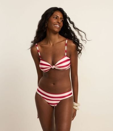 Bikini Bombacha Lateral Ancho en Microfibra Rayada 2