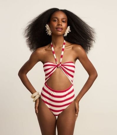 Malla en Microfibra Rayada con Recortes Vazados 2