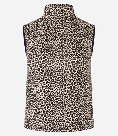 Blusa en Viscolycra con Cuello Alto y Estampa Leopardo 5