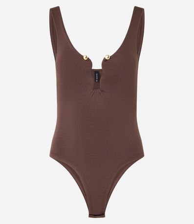 Body en Microfibra con Adorno Forrado en el Busto 5