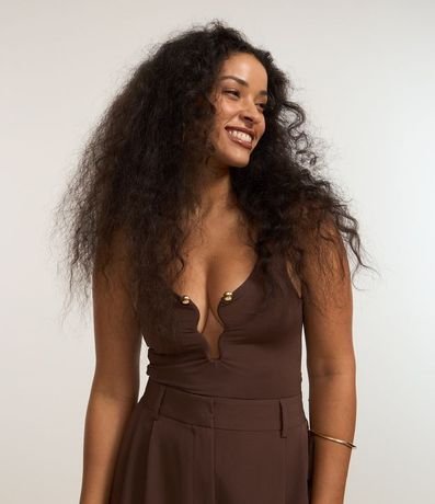 Body en Microfibra con Adorno Forrado en el Busto