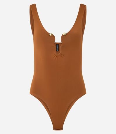 Body en Microfibra con Adorno Forrado en el Busto 5