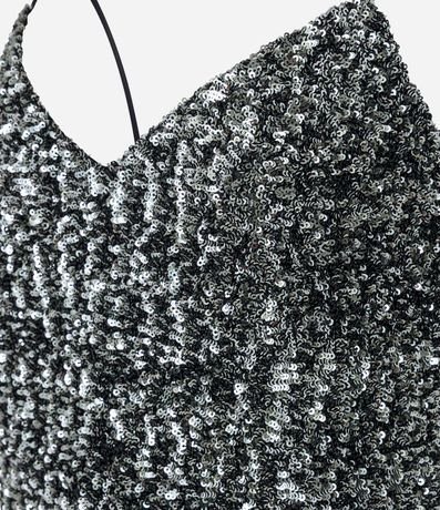 Blusa de  con Lentejuelas Metalizados y Escote V 9