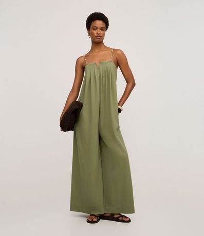 Mono en Piquet con Fruncidos y Bretel Trenzado