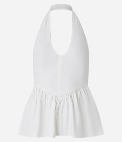 Top Peplum Frente Unico Corsetado en Bengalina 4