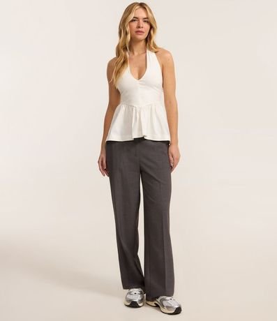 Top Peplum Frente Unico Corsetado en Bengalina 2