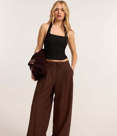 Pantalón Wide Leg Sastre con Lazo 2