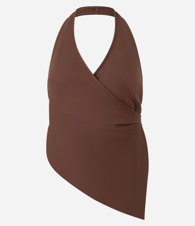 Blusa Frente Única Traspasada con Punta Asimétrica 5