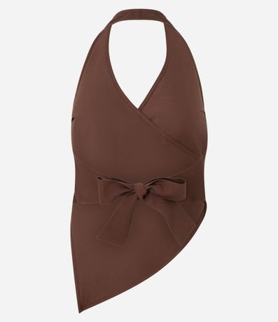 Blusa Frente Única Traspasada con Punta Asimétrica 7