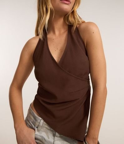 Blusa Frente Única Traspasada con Punta Asimétrica 3