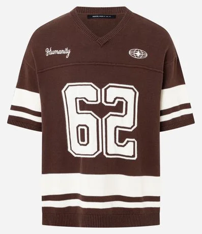 Remera Oversized Deportiva en Efecto Punto con Estampa y Bordado 7