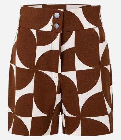 Short en Sastre con Estampa Geométrica