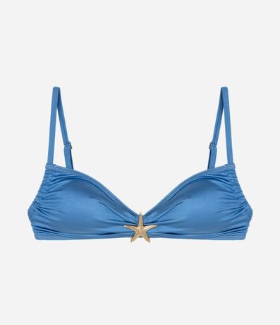Bikini Top en Microfibra Brillante con Lateral Fruncida y Adornos de Estrella 5