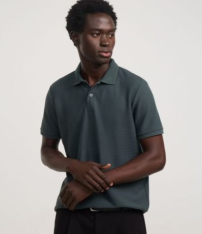 Camisa Polo Regular en Algodón Texturizada