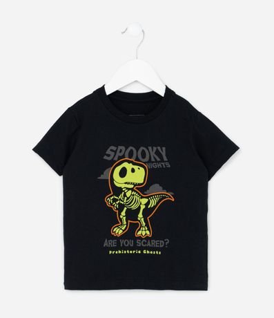 Remera Infantil con Estampa de Dino Esqueleto - Tam1 a 6 años 2