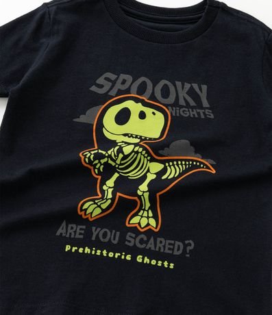 Remera Infantil con Estampa de Dino Esqueleto - Tam1 a 6 años 6