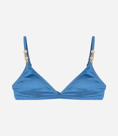 Bikini Top Triangulo Fixo en Microfibra Brillante con Adornos en los Breteles 6