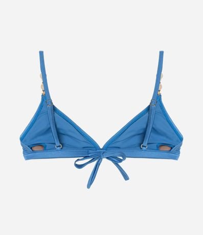 Bikini Top Triangulo Fixo en Microfibra Brillante con Adornos en los Breteles 7