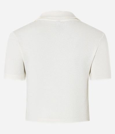 Blusa en Rib con Cuello Polo y Manga Corta 6