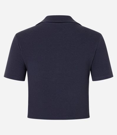 Blusa en Rib con Cuello Polo y Manga Corta 2