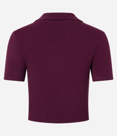 Blusa en Rib con Cuello Polo y Manga Corta 5