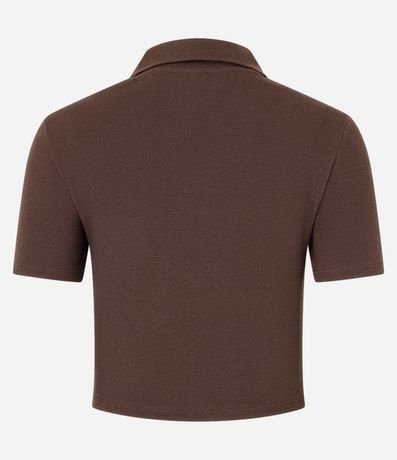 Blusa en Rib con Cuello Polo y Manga Corta 6