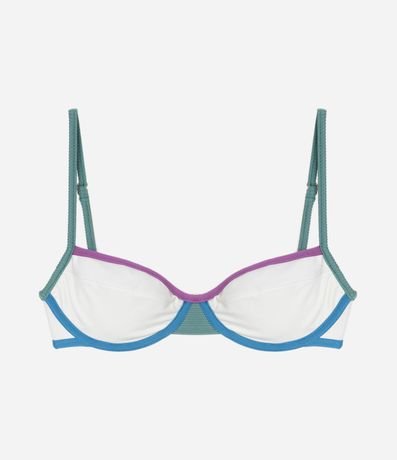 Bikini Top Media Taça en Microfibra con Vieses Contrastantes 5