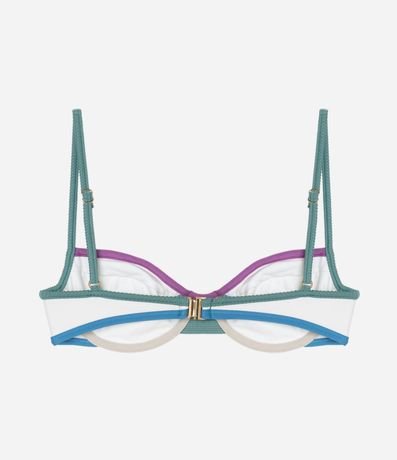 Bikini Top Media Taça en Microfibra con Vieses Contrastantes 6