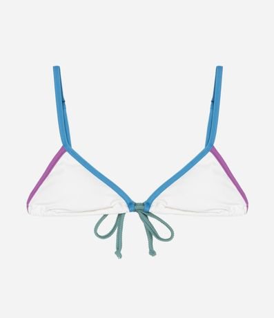 Bikini Top Triangular Fruncido en Microfibra con Vieses Contrastantes 5