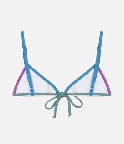 Bikini Top Triangular Fruncido en Microfibra con Vieses Contrastantes 6