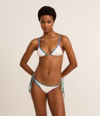 Bikini Bombacha Lazo en Microfibra con Bies de Colores